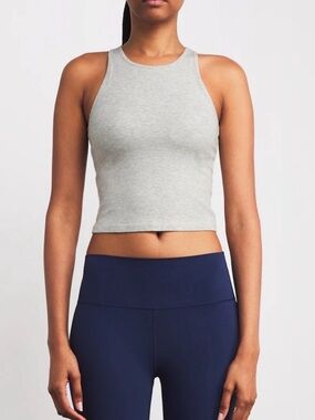 VUORI Pose Plyo Tank Top Built in Bra Grey Heather, Minimalist Athletic Yoga